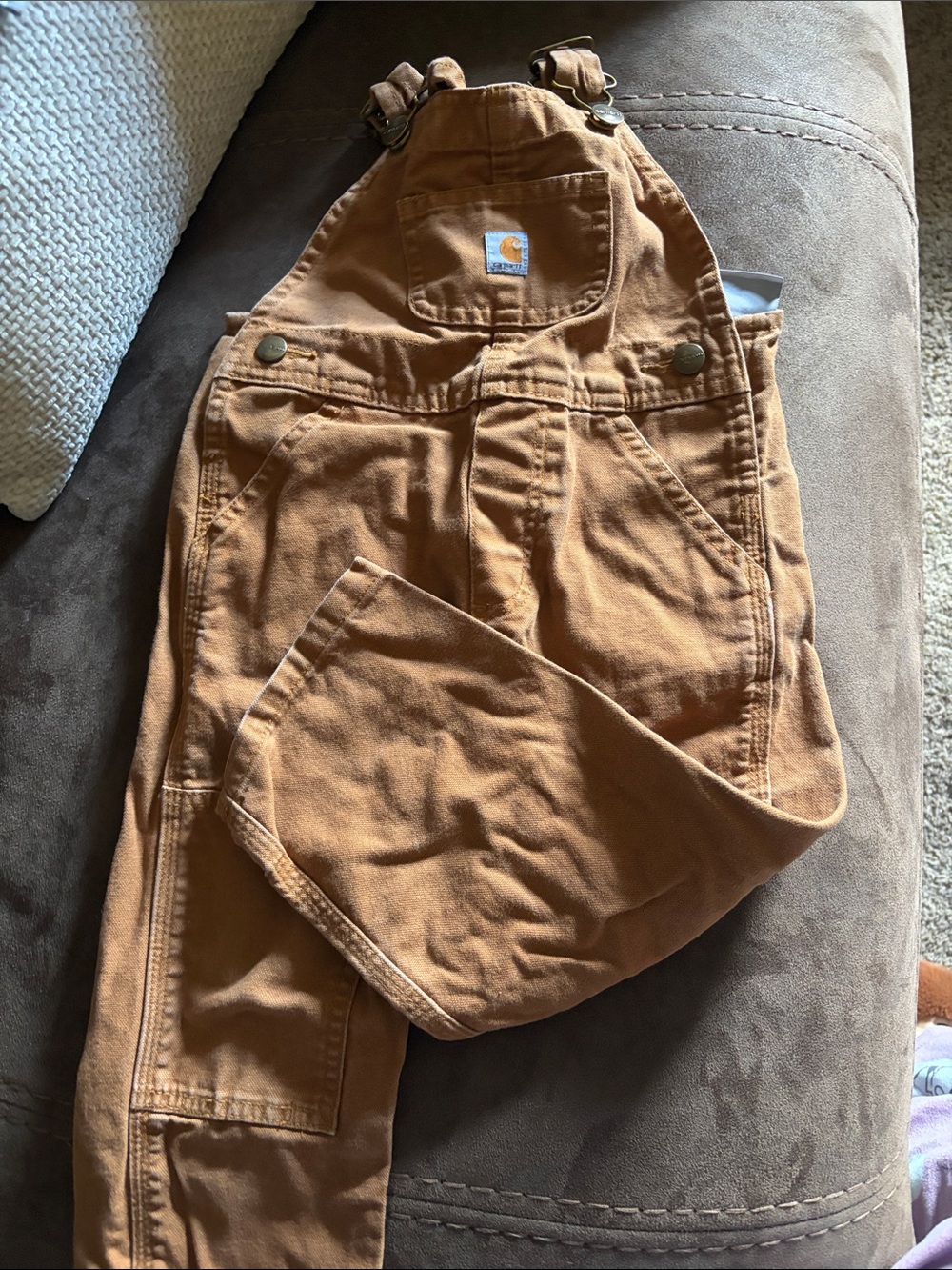 Carhartt Kids Brown Canvas Duck Overalls